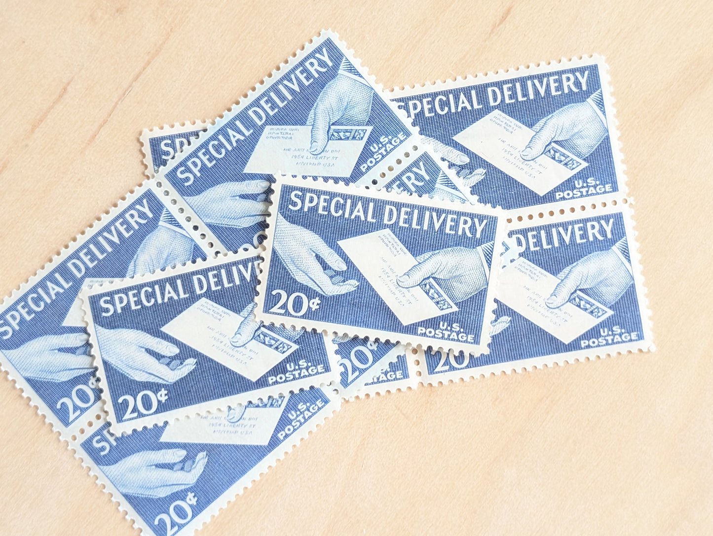 10 Special Delivery Stamps, 1954 Unused Postage Stamps, 20 Cent Stamps