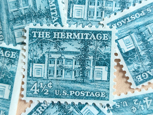 10 The Hermitage Stamps, Liberty Series, 1959 Unused Postage Stamps, 4.5 Cent Stamps