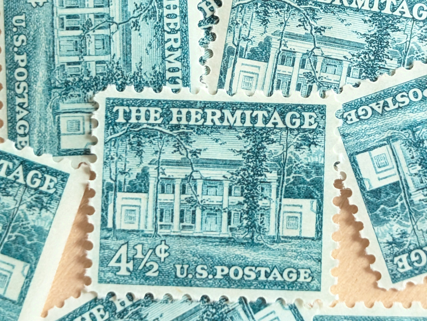 10 The Hermitage Stamps, Liberty Series, 1959 Unused Postage Stamps, 4.5 Cent Stamps