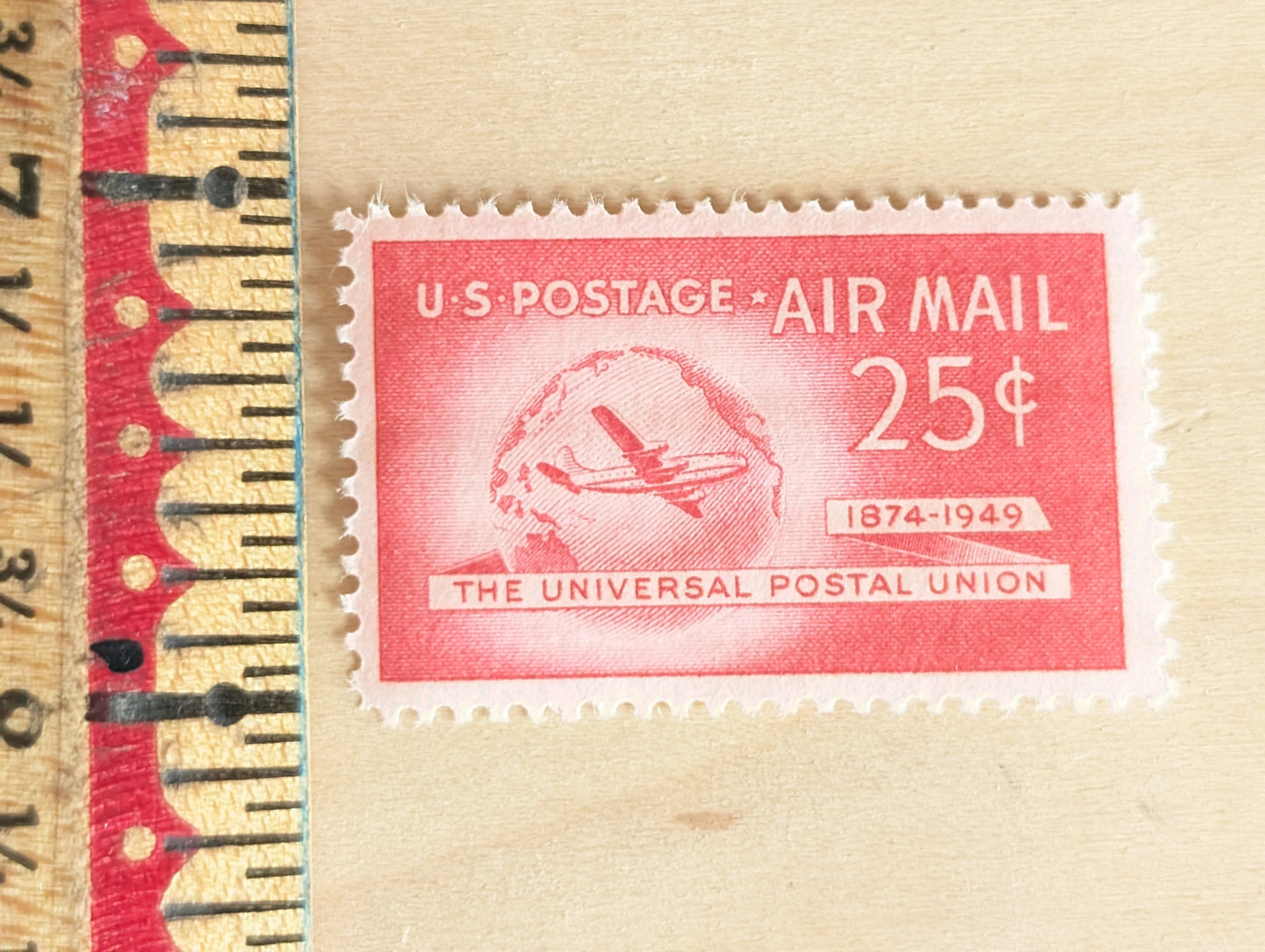 10 US Airmail Postage Stamps, 25 Cent Stamps, 1949 Unused US Postage Stamps