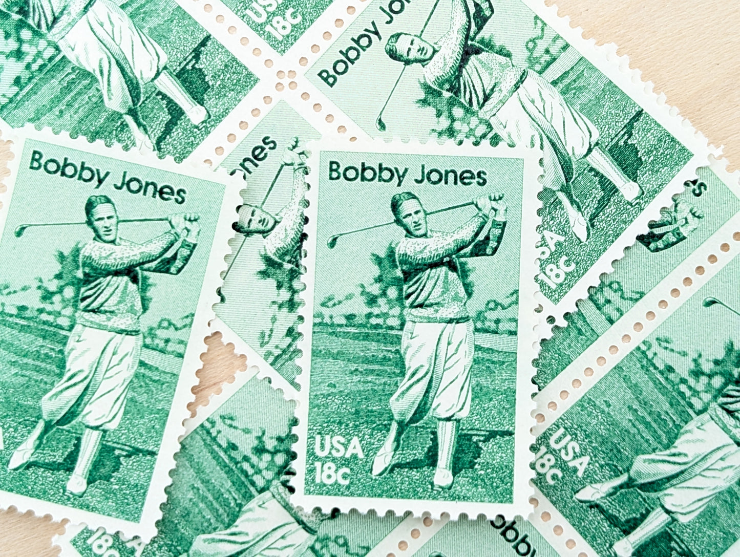 10 Bobby Jones Postage Stamps, 18 Cent Stamps, 1981 Unused US Postage Stamps