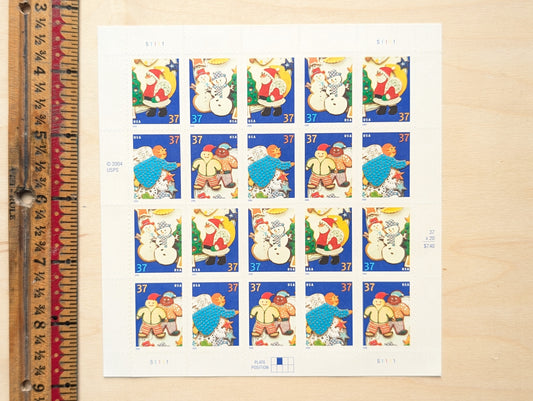 Holiday Cookies, Sheet of 20, Vintage Unused USPS 37 Cent Postage Stamps, Holiday Cookies Stamps, 2005, Self-Adhesive