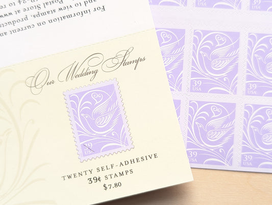 Our Wedding, Sheet of 20, Vintage Unused USPS 39 Cent Postage Stamps, Our Wedding Stamps, 2005, Self-Adhesive