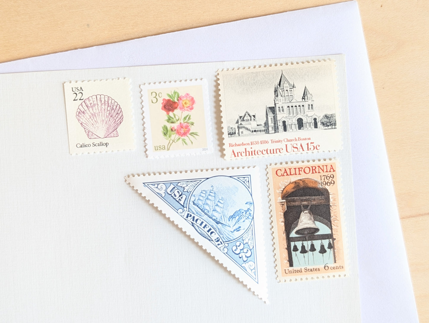 Seashells, Vintage Unused USPS 22 Cent Postage Stamps, Beach Wedding, 1985, Gummed