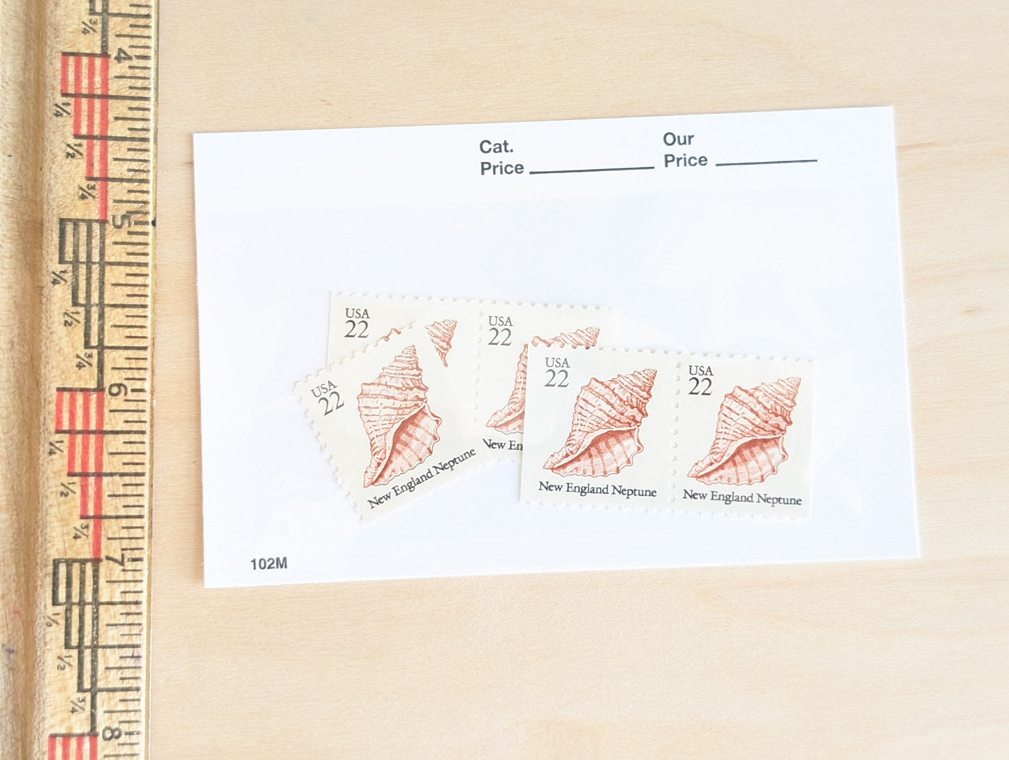 Seashells, Vintage Unused USPS 22 Cent Postage Stamps, Beach Wedding, 1985, Gummed