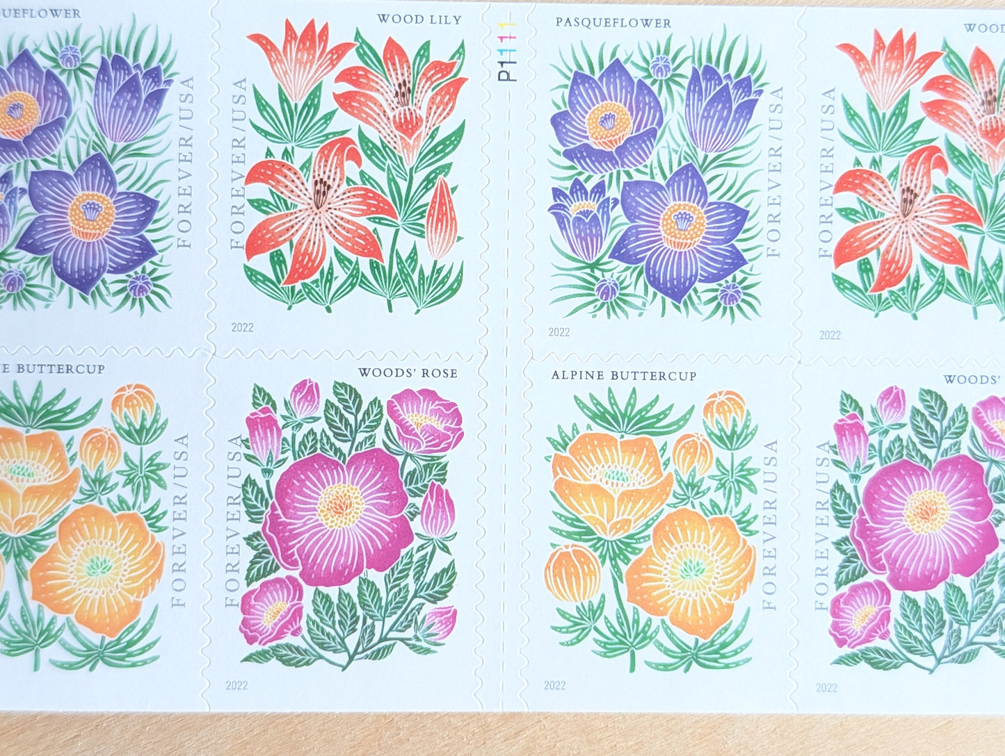 Bookelt of 20 Mountain Flora Stamps, Unused USPS Forever Postage Stamps, 2021 Self-Adhesive