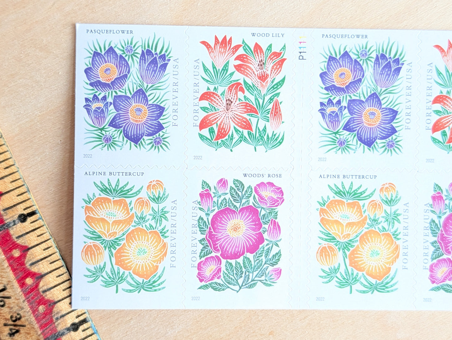 Bookelt of 20 Mountain Flora Stamps, Unused USPS Forever Postage Stamps, 2021 Self-Adhesive