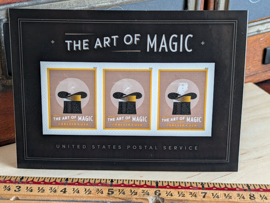 The Art of Magic Ventricular Rabbit in Hat Postage Stamp Sheet of 3, USPS Forever Stamps, 2018 Self-Adhesive