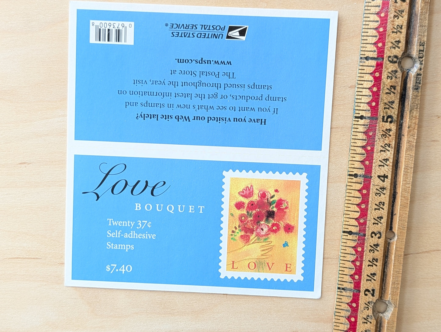 Love Bouquet Stamps, Sheet of 20, Vintage Unused USPS 37 Cent Postage Stamps, Love Stamps 2004, Self-Adhesive