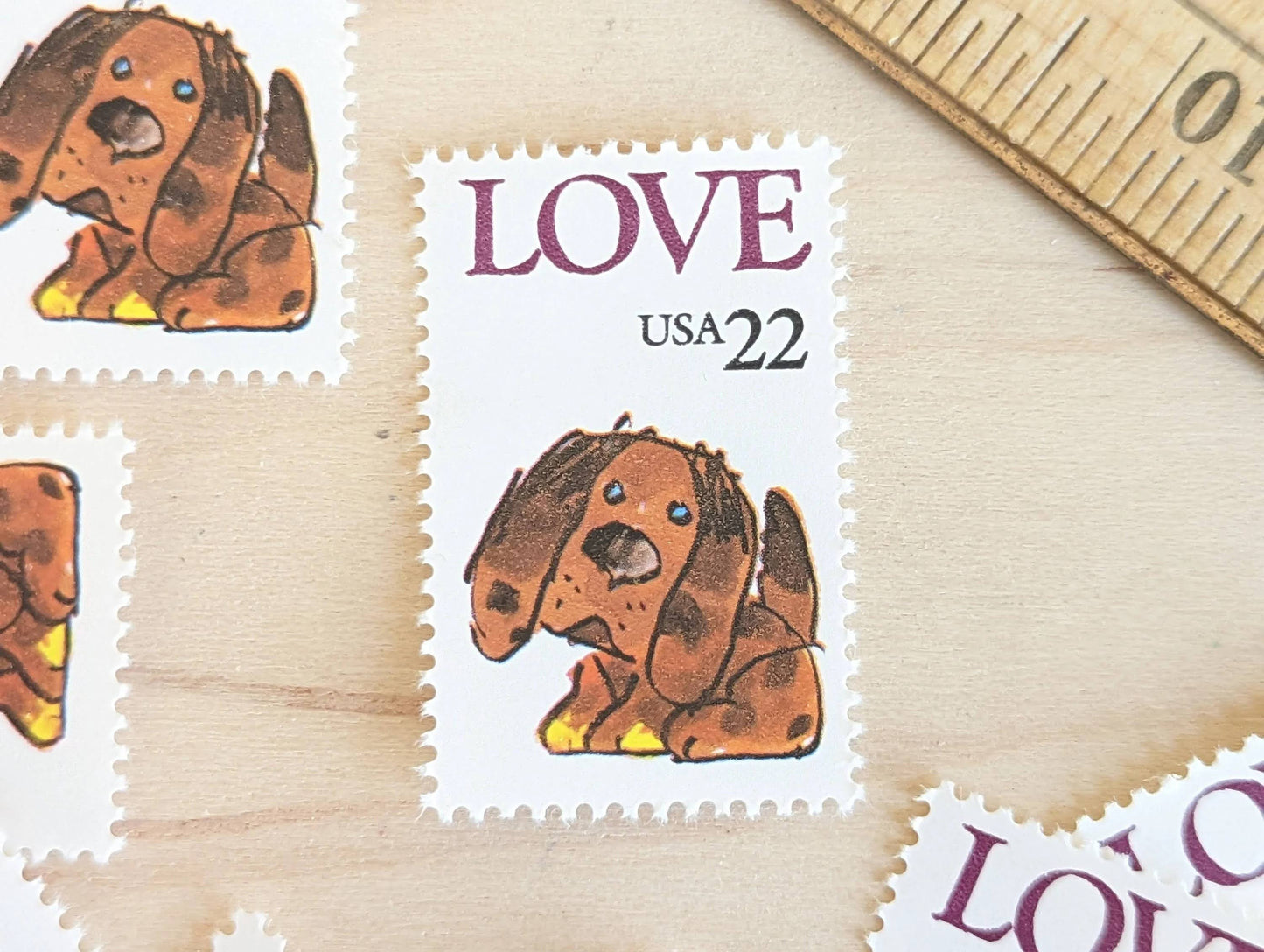 Set of 10 Puppy Love, Dog Stamps, 22 cent stamps, 1986 Unused USPS Postage Stamps