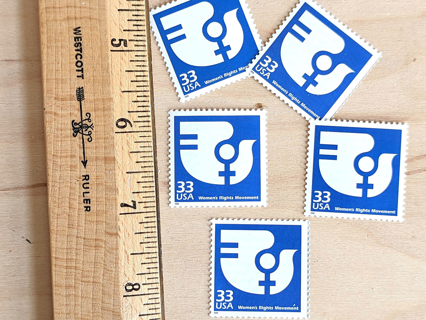 5 Womens Rights Movement Stamps, 33 Cent, 1998, 1970s Celebrate The Century, Unused Postage Stamps