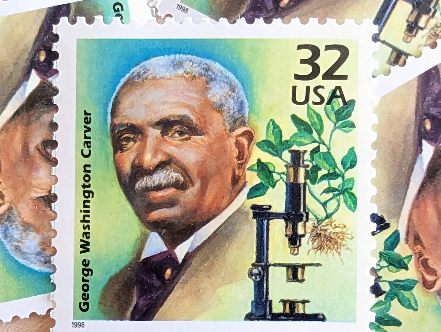 5 George Washington Carver, 32 Cent, 1998, 1910s Celebrate The Century, Unused Postage Stamps