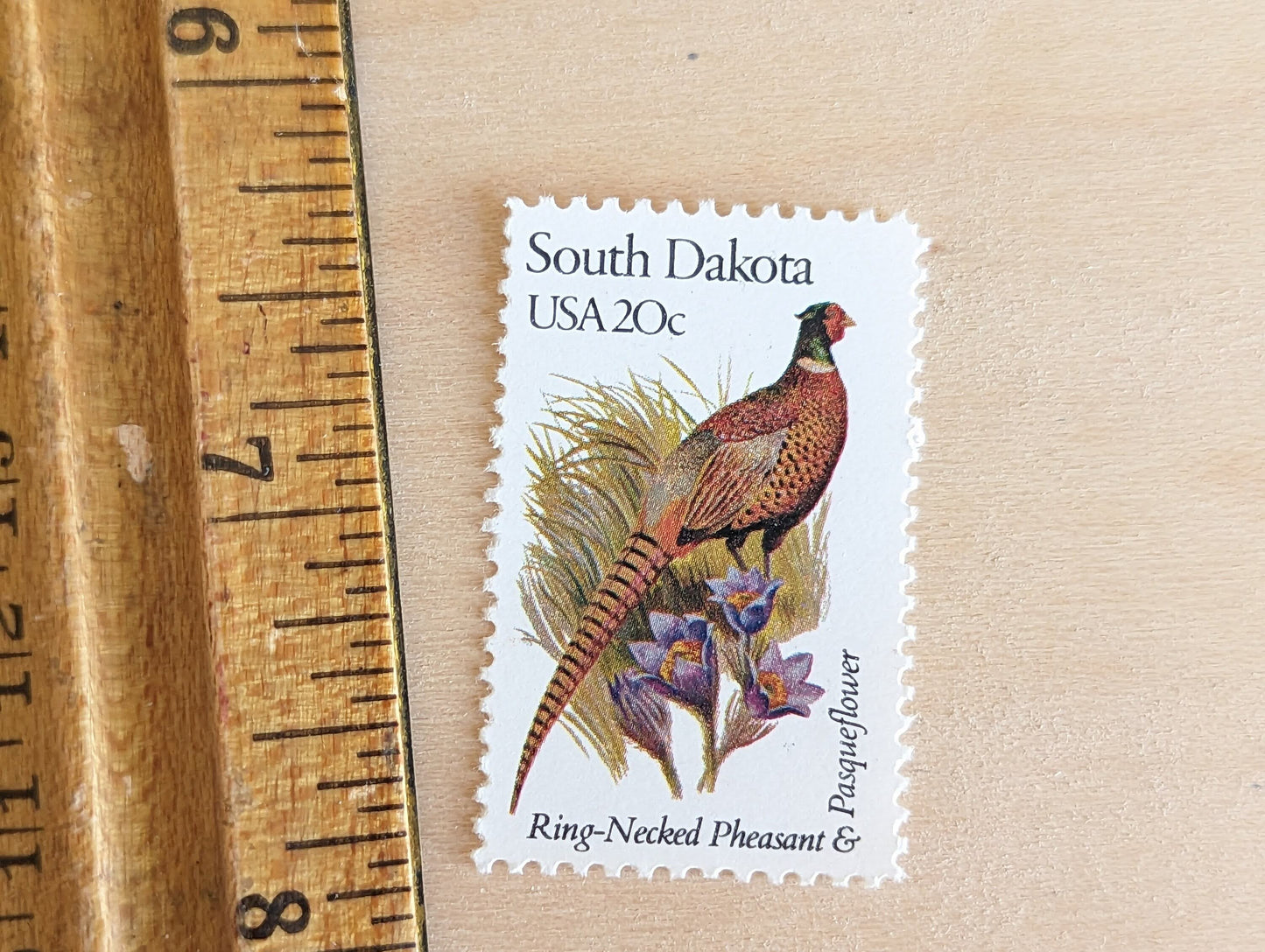 5 South Dakota State Stamp, 20 Cent, 1982, State Bird and Flower, Unused Postage Stamps