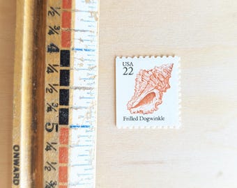 Seashells, Vintage Unused USPS 22 Cent Postage Stamps, Beach Wedding, 1985, Gummed
