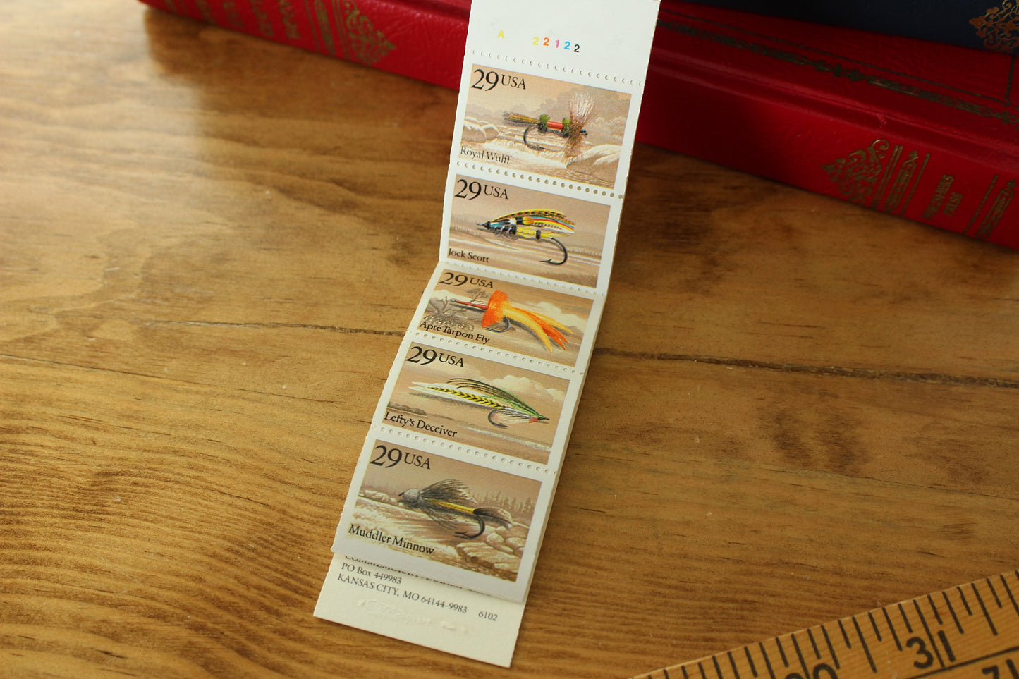 Booklet of Twenty 29 Cent Unused 1991 Fishing Flies US Postage Stamps, Fly Fishing, Fisherman