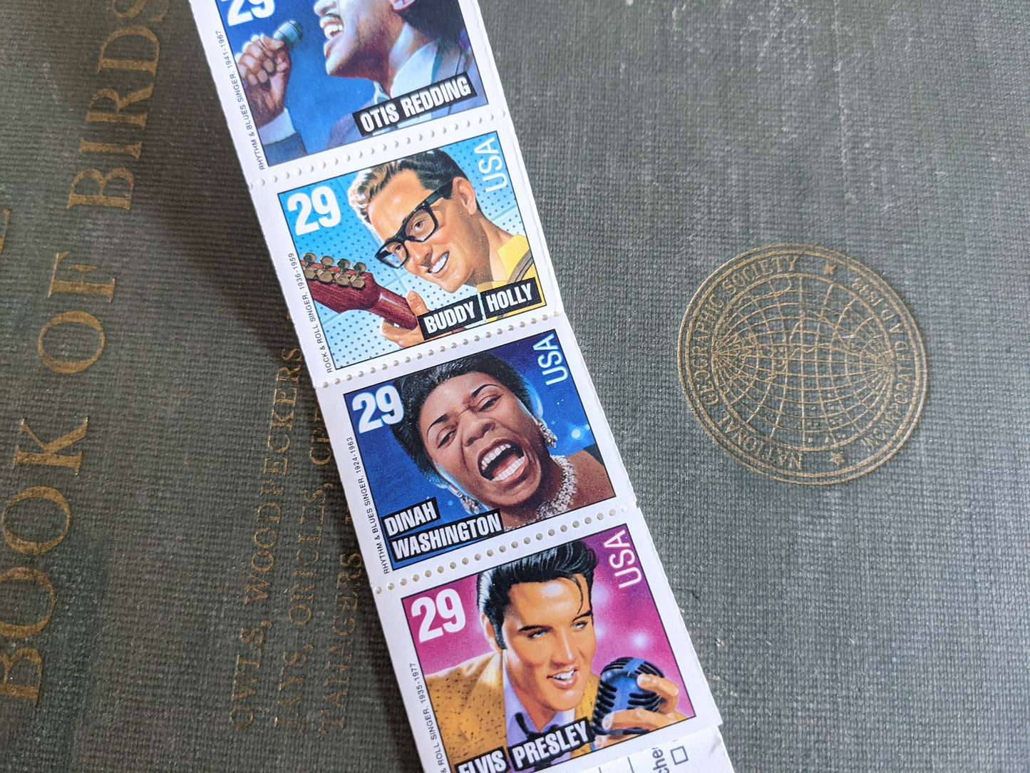Booklet of Twenty 29 Cent Stamps Rock and Roll Rhythm and Blues, Elvis Presley, Bill Haley, Dinah Washington