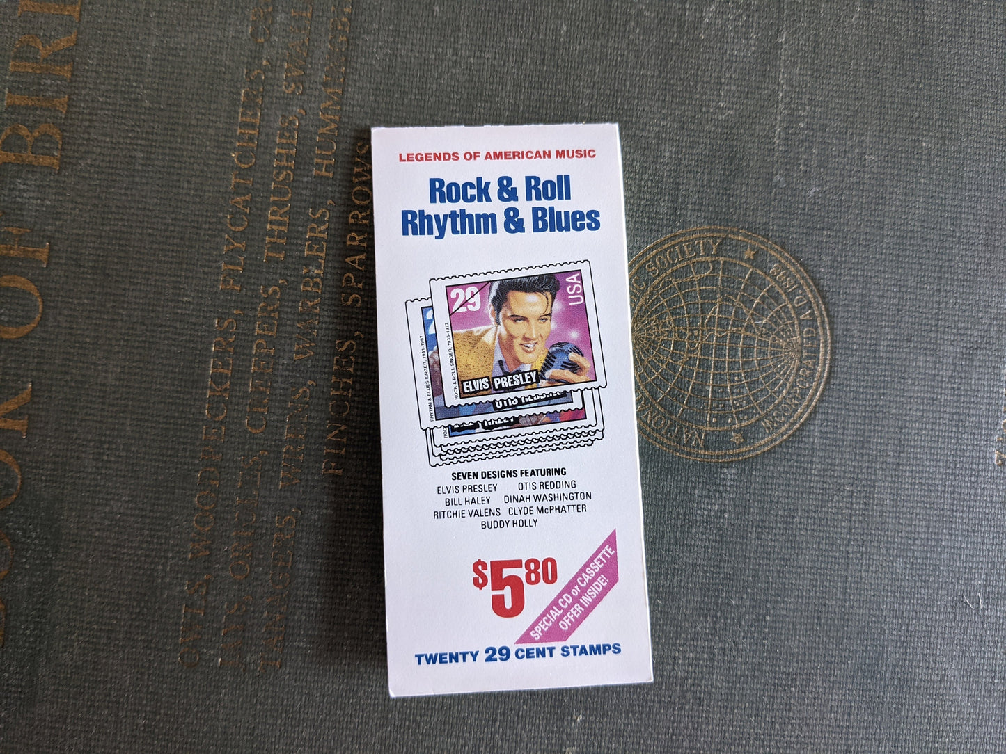 Booklet of Twenty 29 Cent Stamps Rock and Roll Rhythm and Blues, Elvis Presley, Bill Haley, Dinah Washington