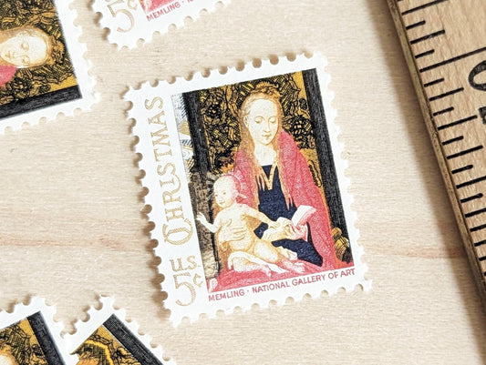 10 Christmas Madonna and Child Stamp, 5 Cent 1967 Unused Postage Stamps, Memling National Gallery Stamps, Holiday Postage