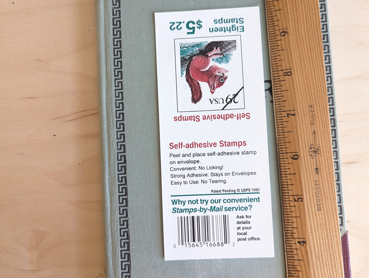 Sheet of 18 Squirrel Stamps, 29 Cent Unused US Stamps, 1993