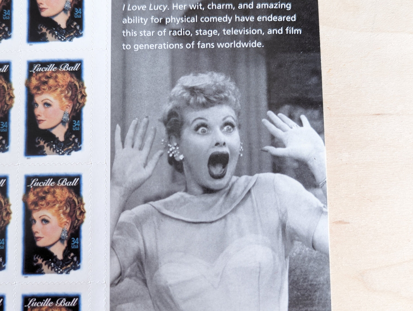 Lucille Ball Unused US Stamp Sheet, 2000, Sheet of 20, 34 Cent Stamps, Legends of Hollywood