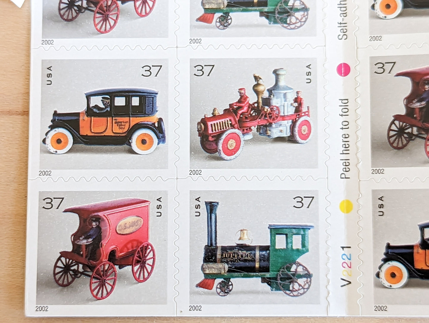 Antique Toys 2002 Booklet of Twenty or Strip of 10 37 Cent Self Adhesive Stamps, Unused Postage Stamps