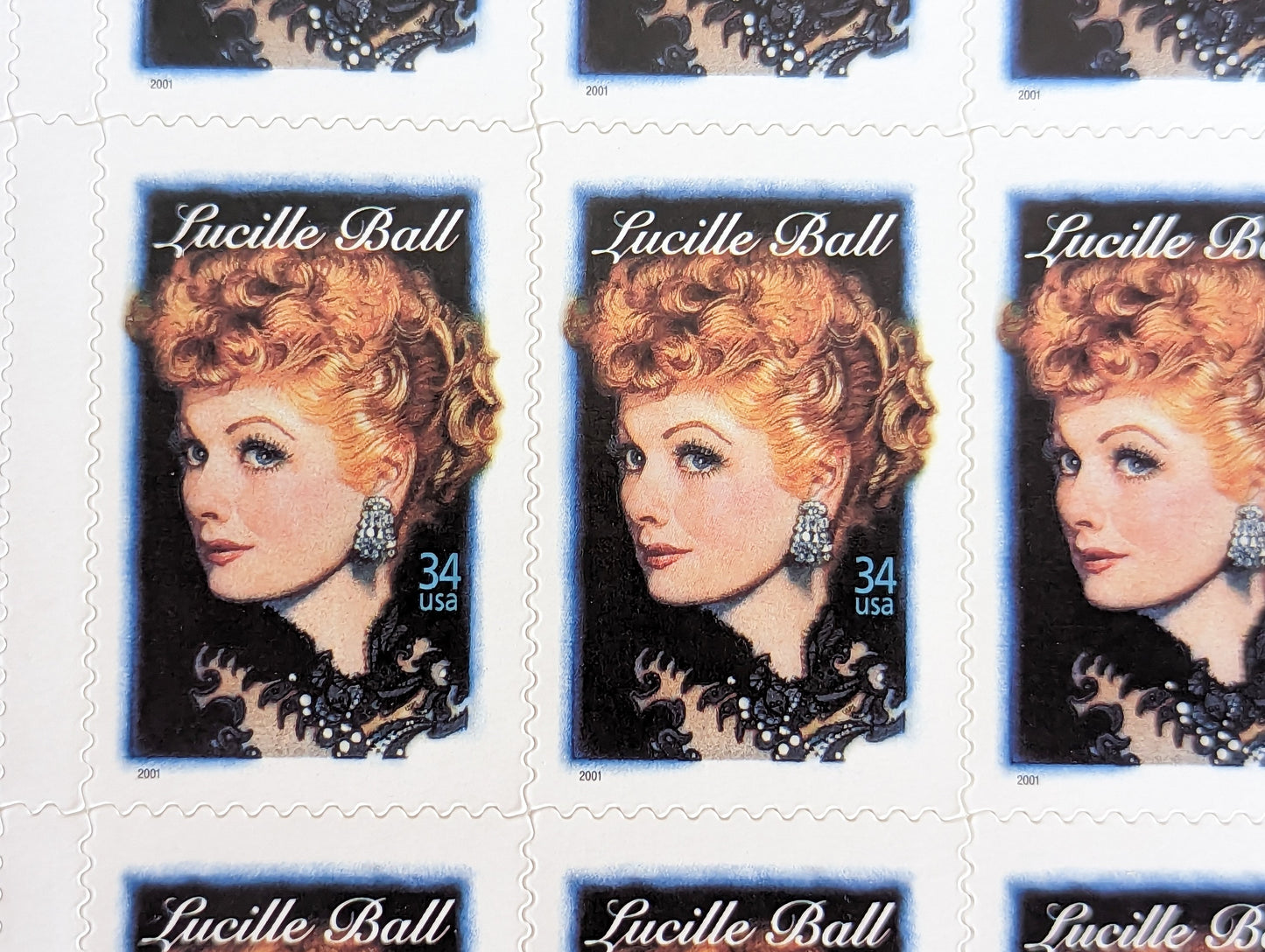 Lucille Ball Unused US Stamp Sheet, 2000, Sheet of 20, 34 Cent Stamps, Legends of Hollywood