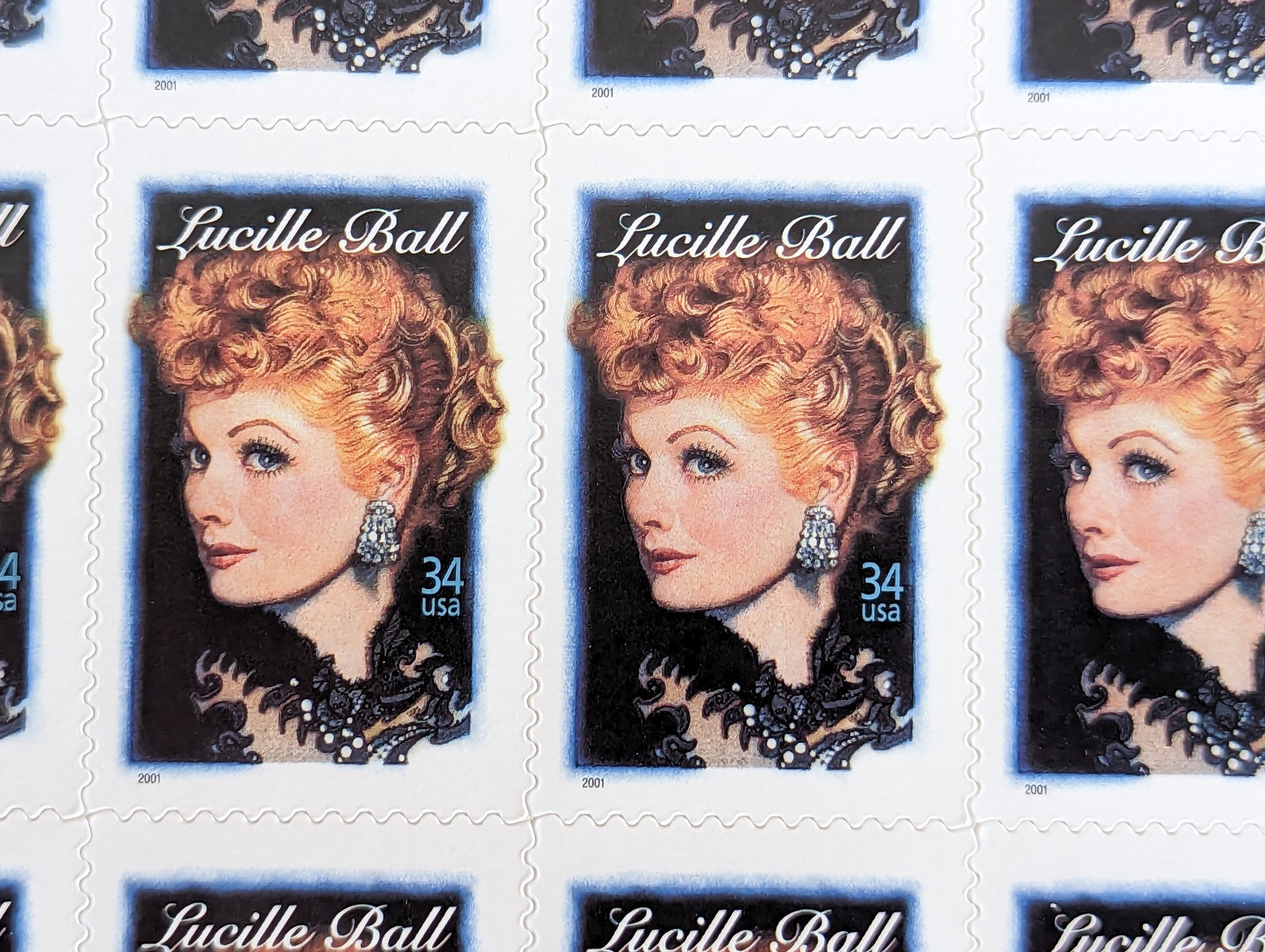 Lucille Ball Unused US Stamp Sheet, 2000, Sheet of 20, 34 Cent Stamps, Legends of Hollywood