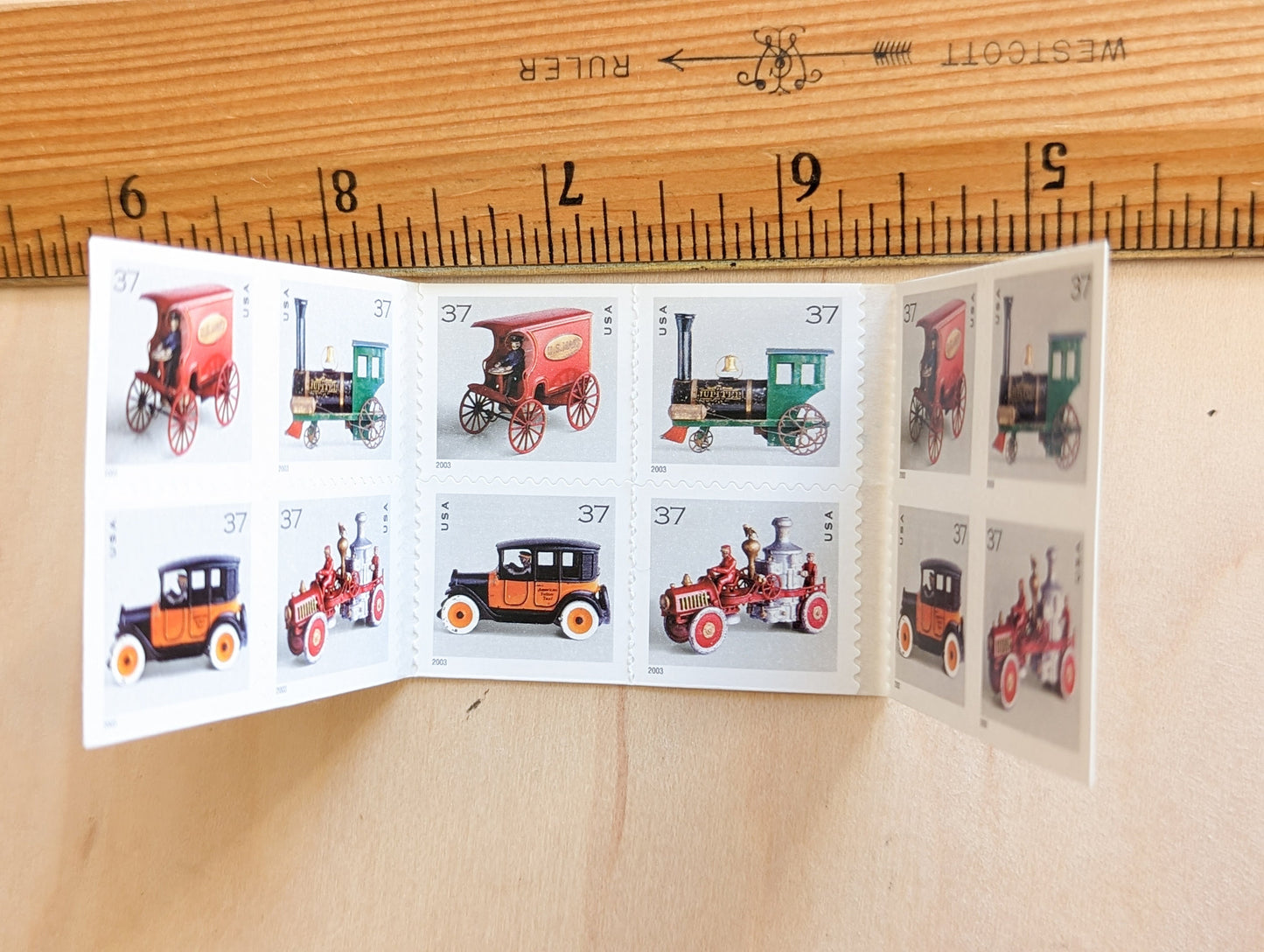 Antique Toys 2002 Booklet of Twenty or Strip of 10 37 Cent Self Adhesive Stamps, Unused Postage Stamps