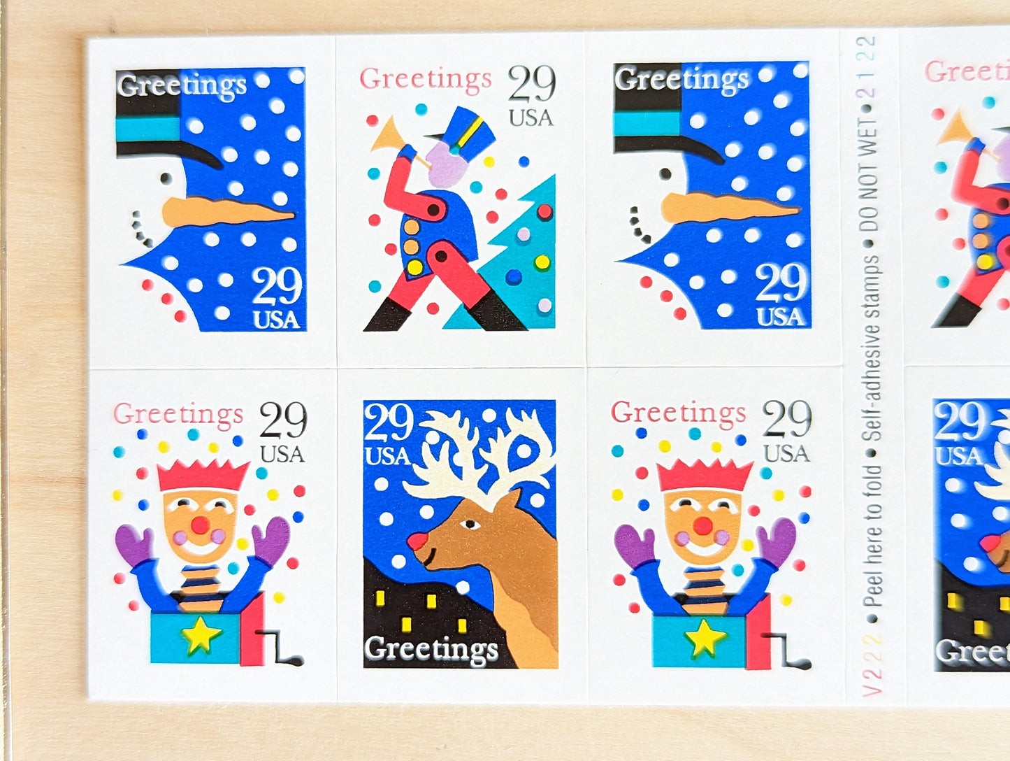 Sheet of 12 Greetings Postage Stamp, 4 Designs, 29 Cent Stamps, US Postage Stamps Unused, 1993