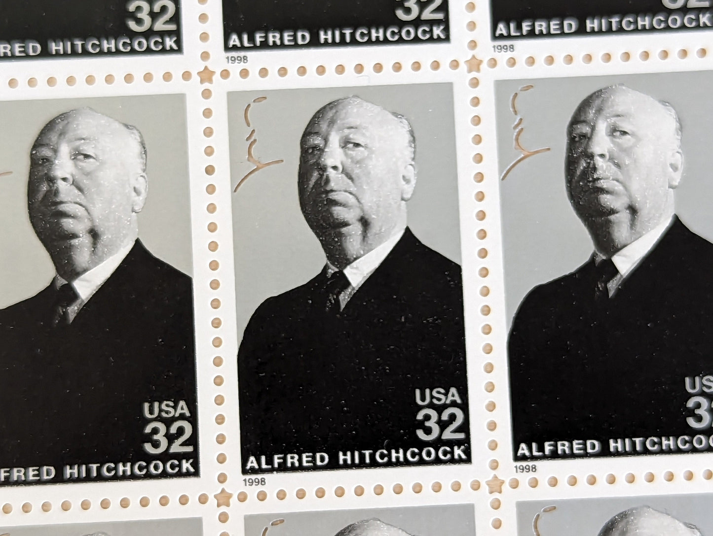 Alfred Hitchcock Unused US Stamp Sheet, 1997, Sheet of 20, 32 Cent Stamps, Legends of Hollywood