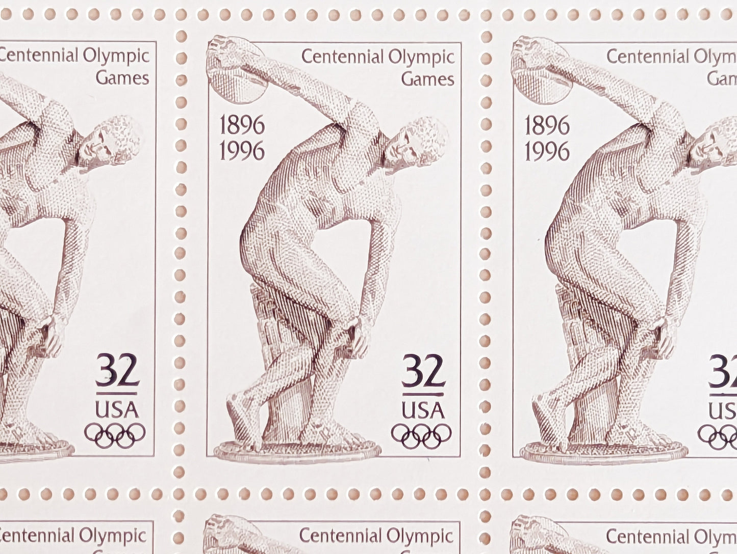 Centennial Olympic Games Stamp Sheet of 20, 1995 Unused 32 Cent US Postage Stamps