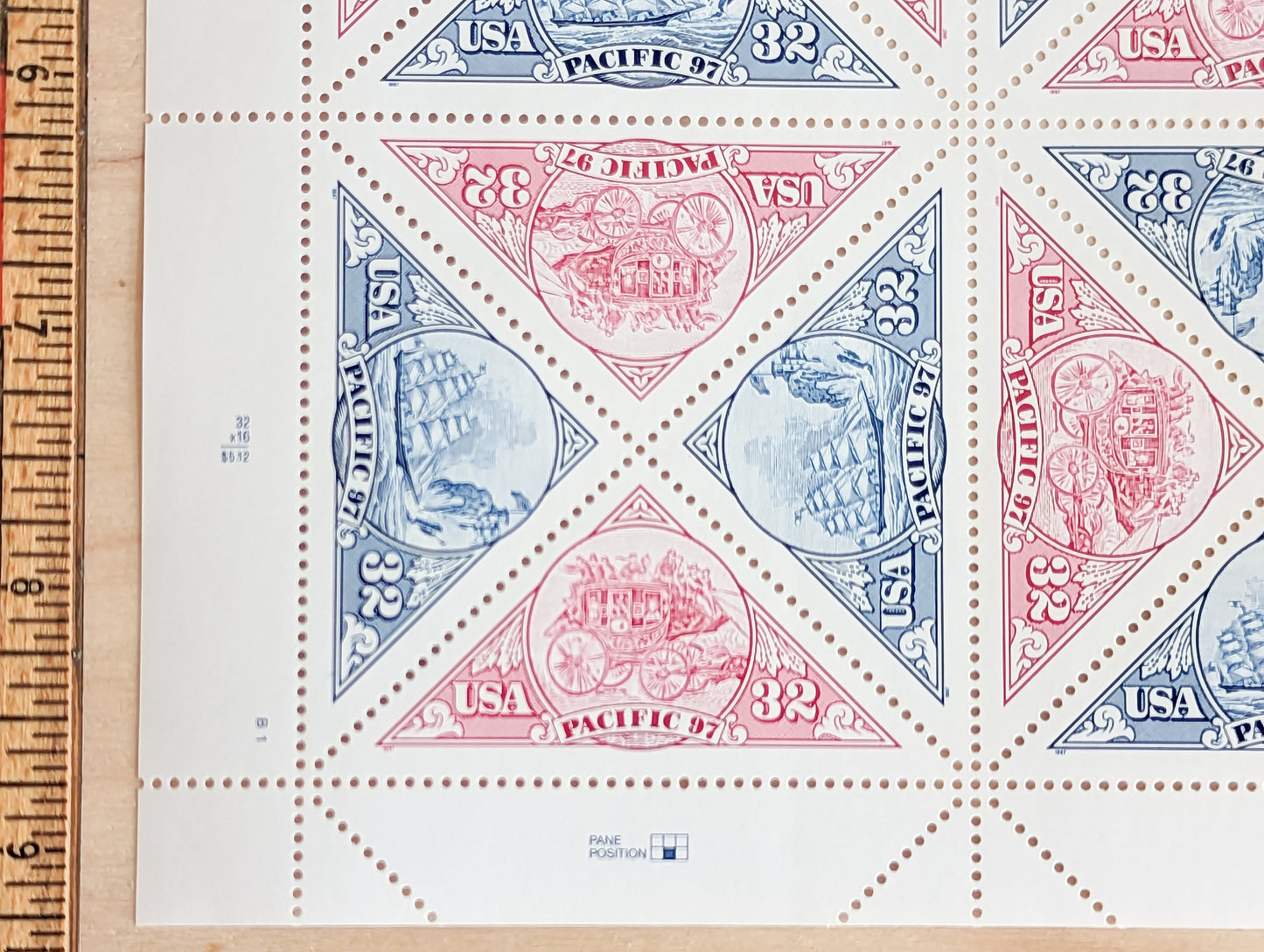 Pacific International Stamp Exhibition Stamps, Vintage Unused USPS 32 Cent Postage Stamps, 1997, Gummed
