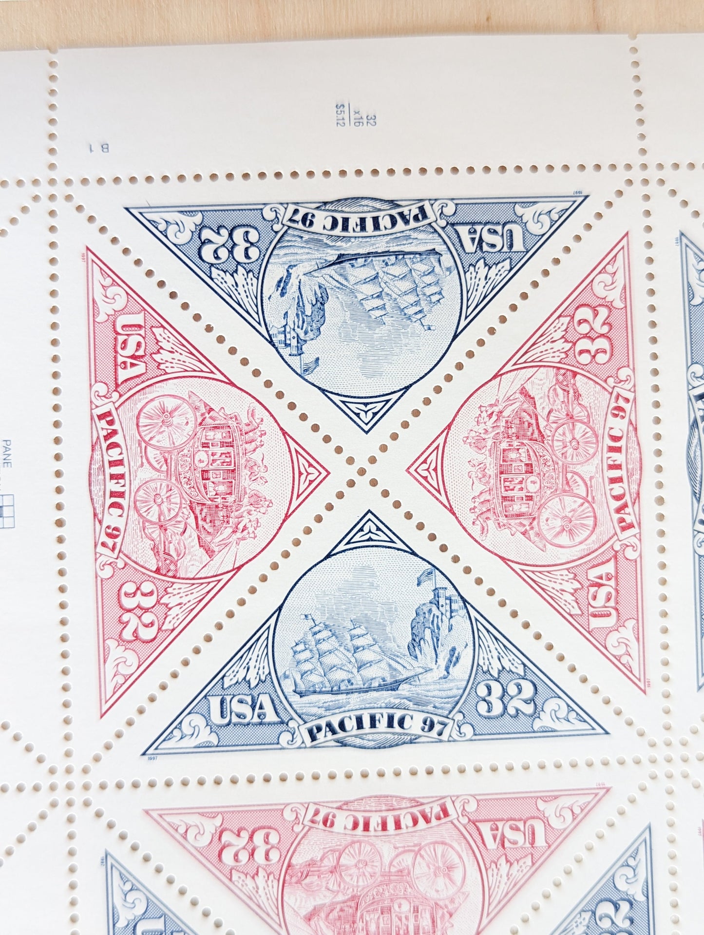 Pacific International Stamp Exhibition Stamps, Vintage Unused USPS 32 Cent Postage Stamps, 1997, Gummed