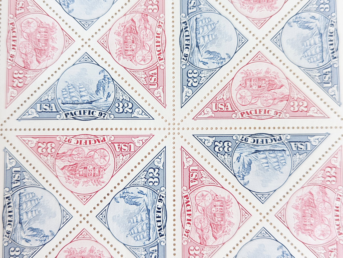 Pacific International Stamp Exhibition Stamps, Vintage Unused USPS 32 Cent Postage Stamps, 1997, Gummed