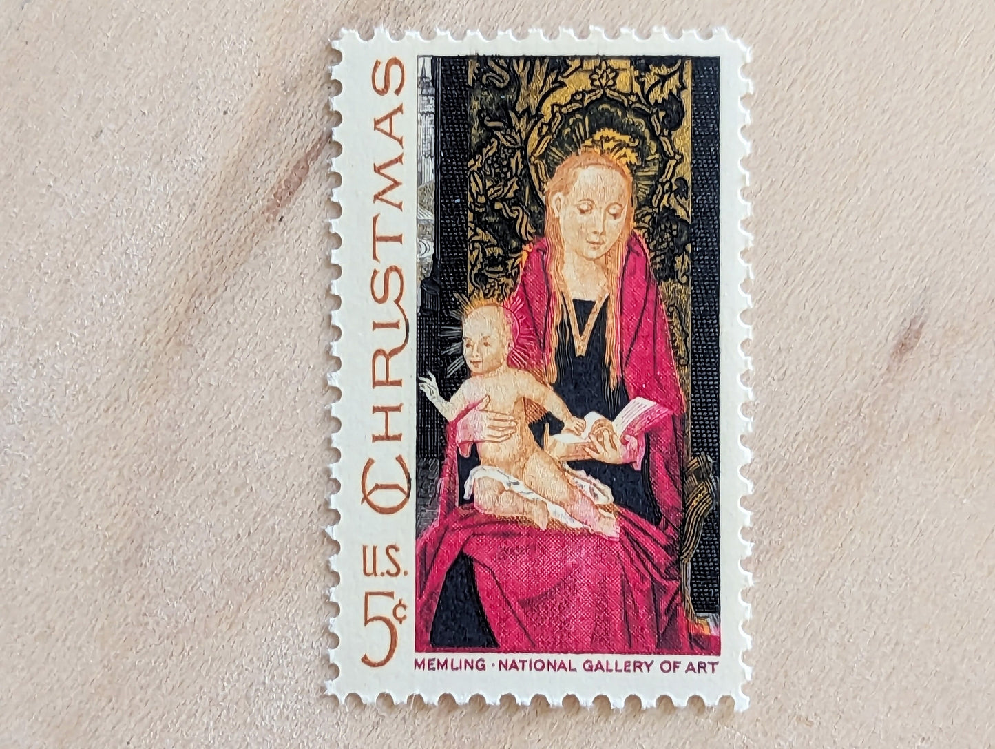Sheet of 50 Christmas Madonna and Child, Memling National Gallery of Art, 5 Cent, 50 Unused Stamps, 1967