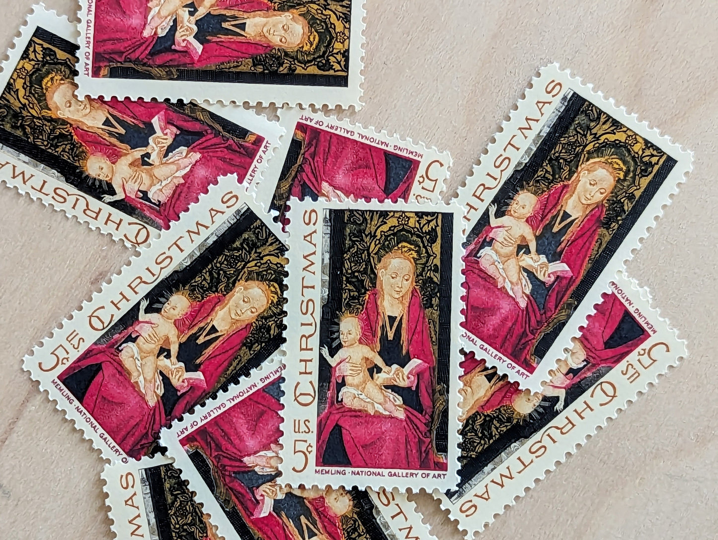 Sheet of 50 Christmas Madonna and Child, Memling National Gallery of Art, 5 Cent, 50 Unused Stamps, 1967