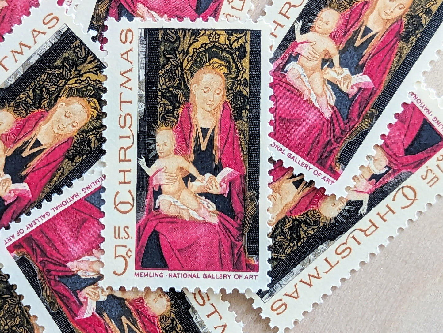 Sheet of 50 Christmas Madonna and Child, Memling National Gallery of Art, 5 Cent, 50 Unused Stamps, 1967
