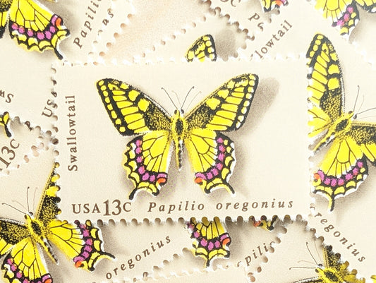 10 Swallowtail Butterfly Stamps, 1977 Unused Postage Stamps, 13 Cent Stamps
