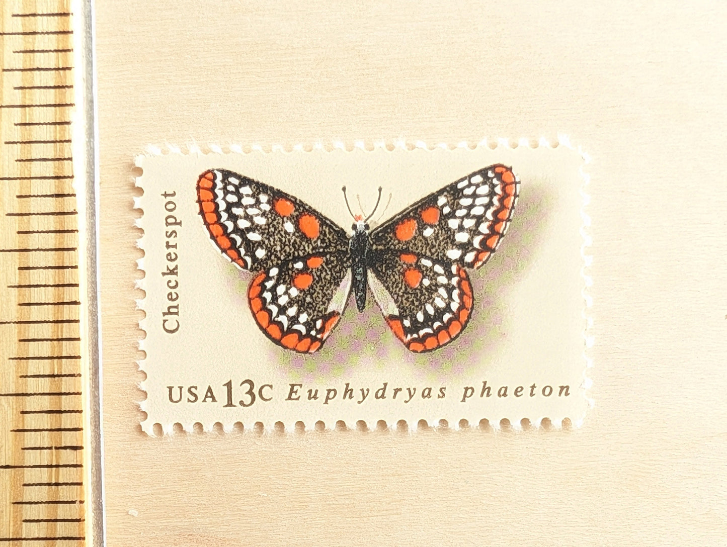 10 Checkerspot Butterfly Stamps, 1977 Unused Postage Stamps, 13 Cent Stamps