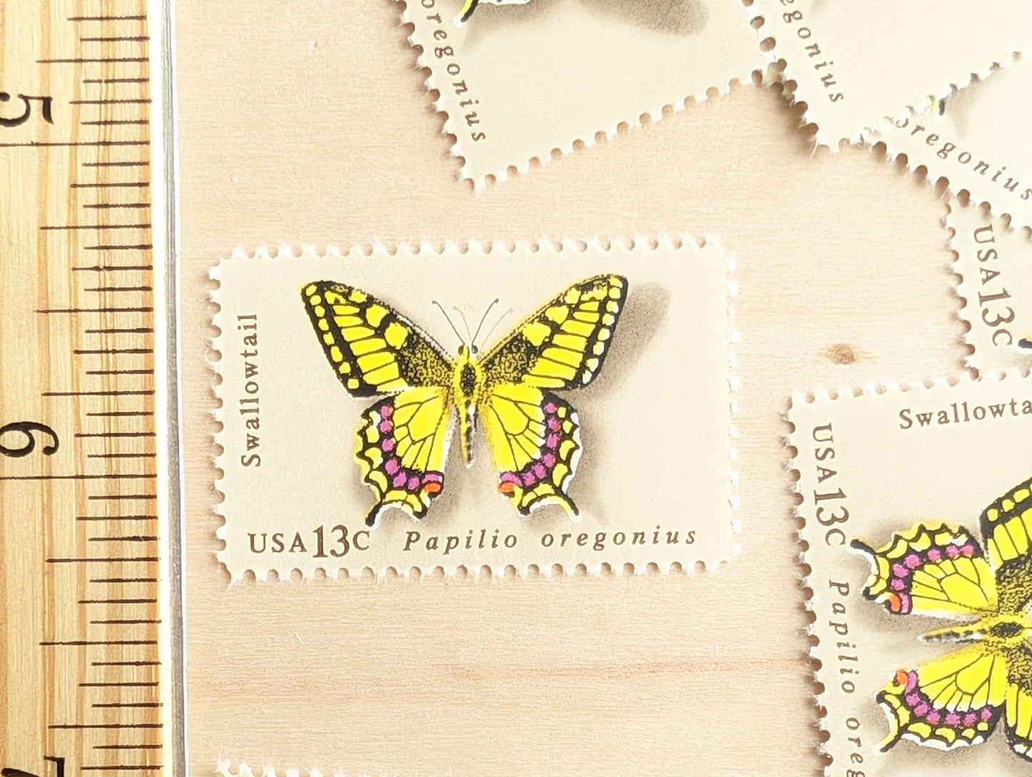 10 Swallowtail Butterfly Stamps, 1977 Unused Postage Stamps, 13 Cent Stamps
