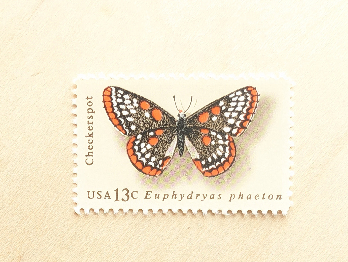10 Checkerspot Butterfly Stamps, 1977 Unused Postage Stamps, 13 Cent Stamps