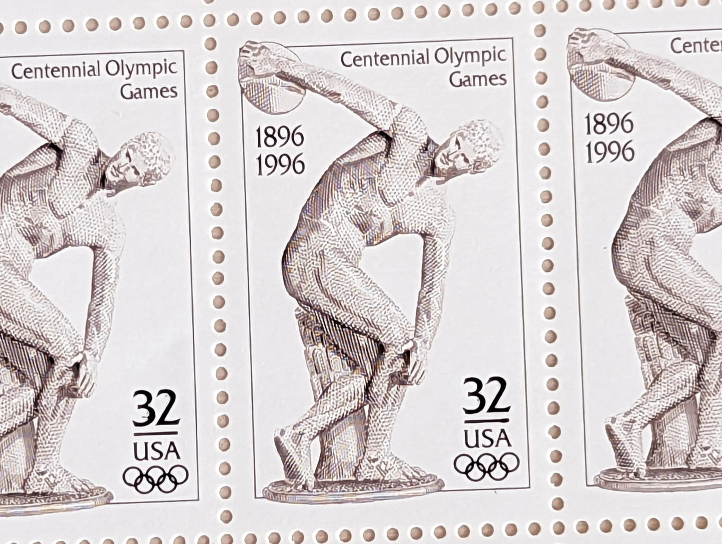 Centennial Olympic Games Stamp Sheet of 20, 1995 Unused 32 Cent US Postage Stamps