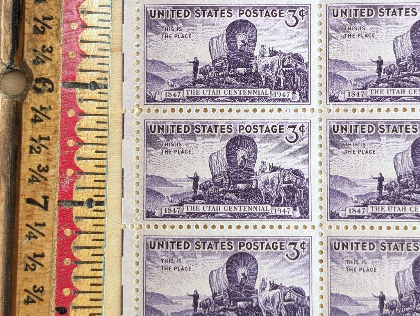 Utah Centennial, This is the Place Stamps, 3 Cent 1947 Unused US Postage Stamps