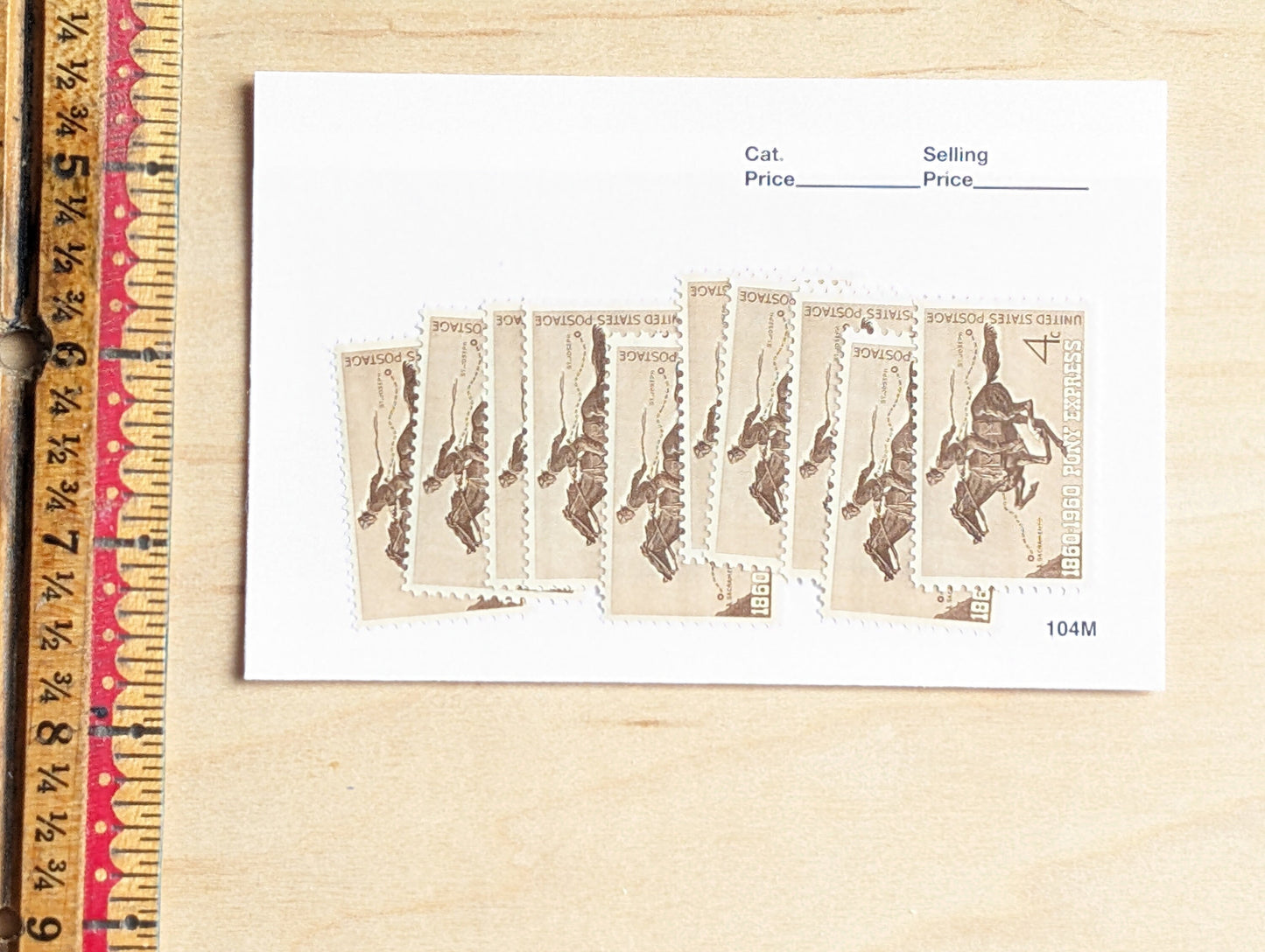 Sheet of 50 Pony Express Stamps, 1860-1960 4 Cent, 50 Unused Stamps, 1960