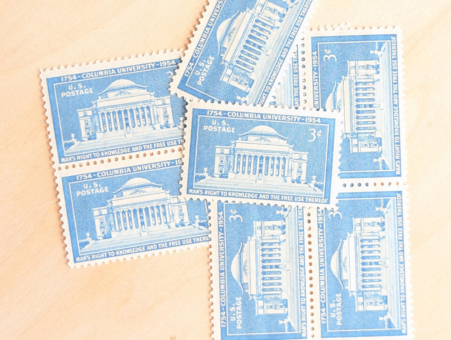 Sheet of 50 Columbia University Stamps, 3 Cent 1954 Unused US Postage Stamps