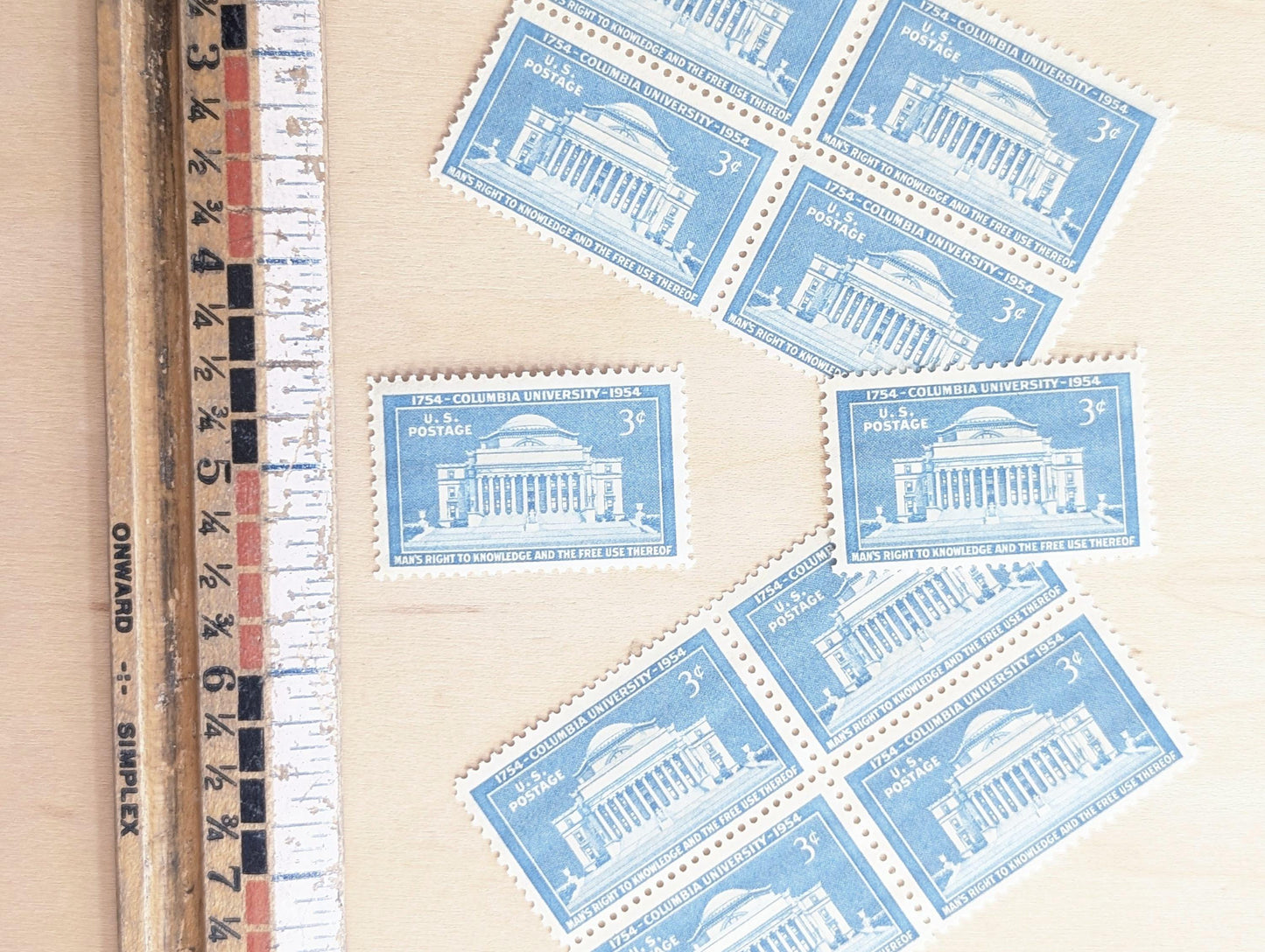 Sheet of 50 Columbia University Stamps, 3 Cent 1954 Unused US Postage Stamps