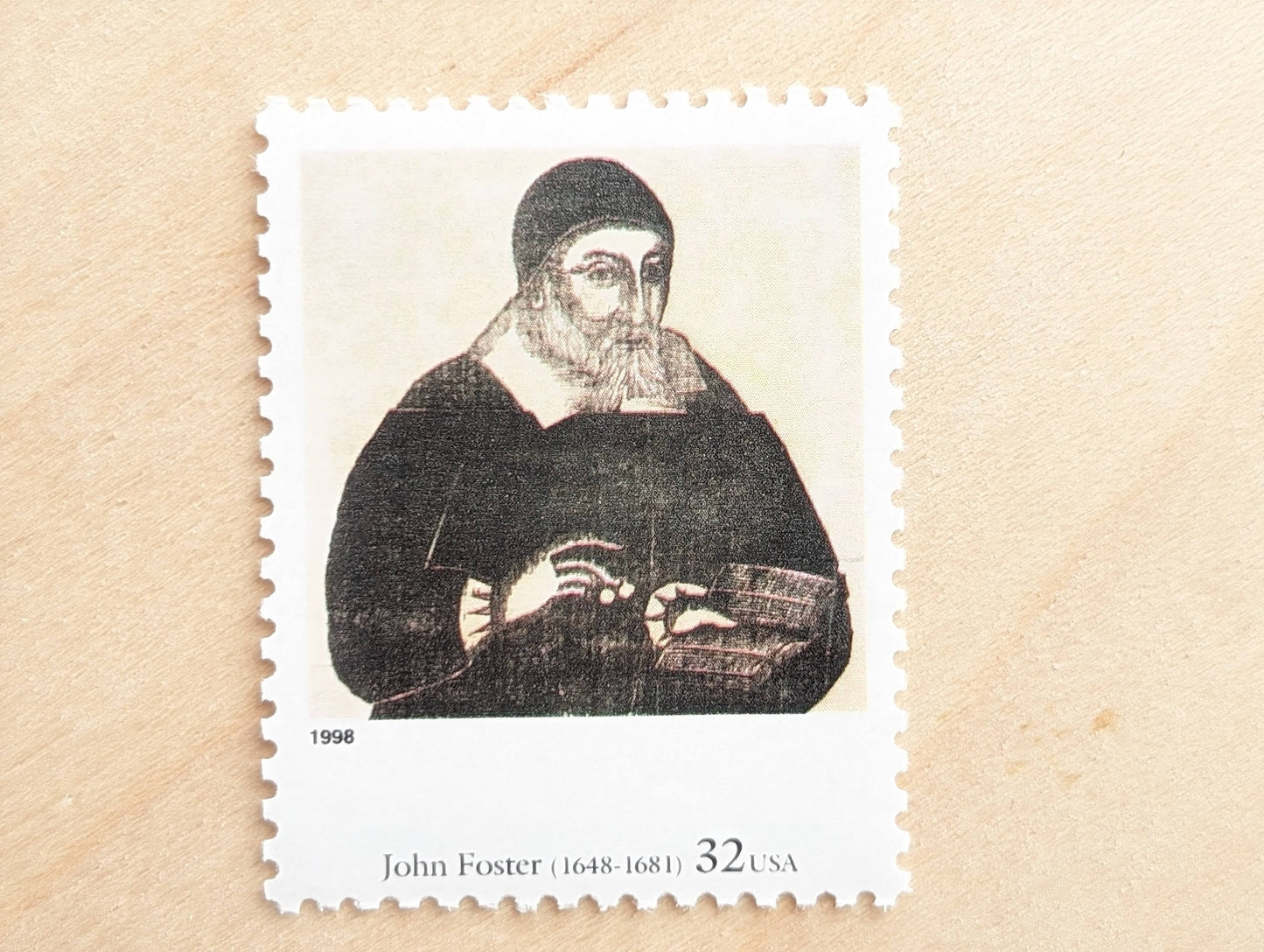 5 Portrait of Richard Mather by John Foster 32 Cent, Four Centuries of American Art Postage Stamps, Unused US Postage Stamps, 1997