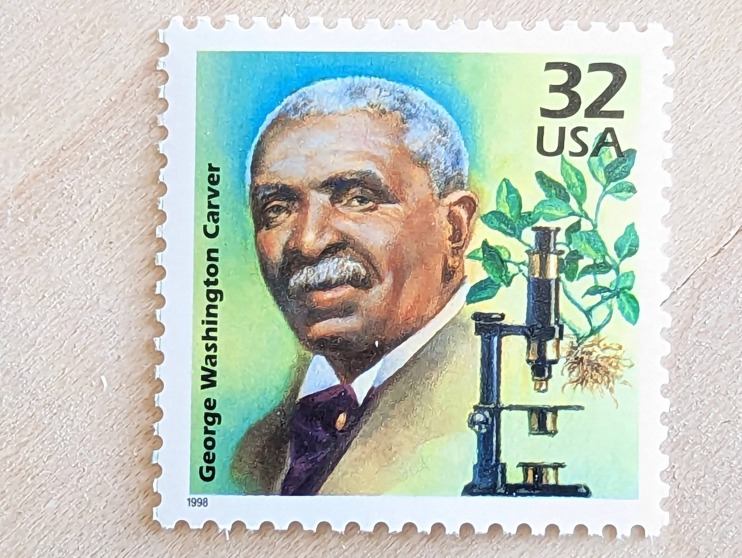 5 George Washington Carver, 32 Cent, 1998, 1910s Celebrate The Century, Unused Postage Stamps