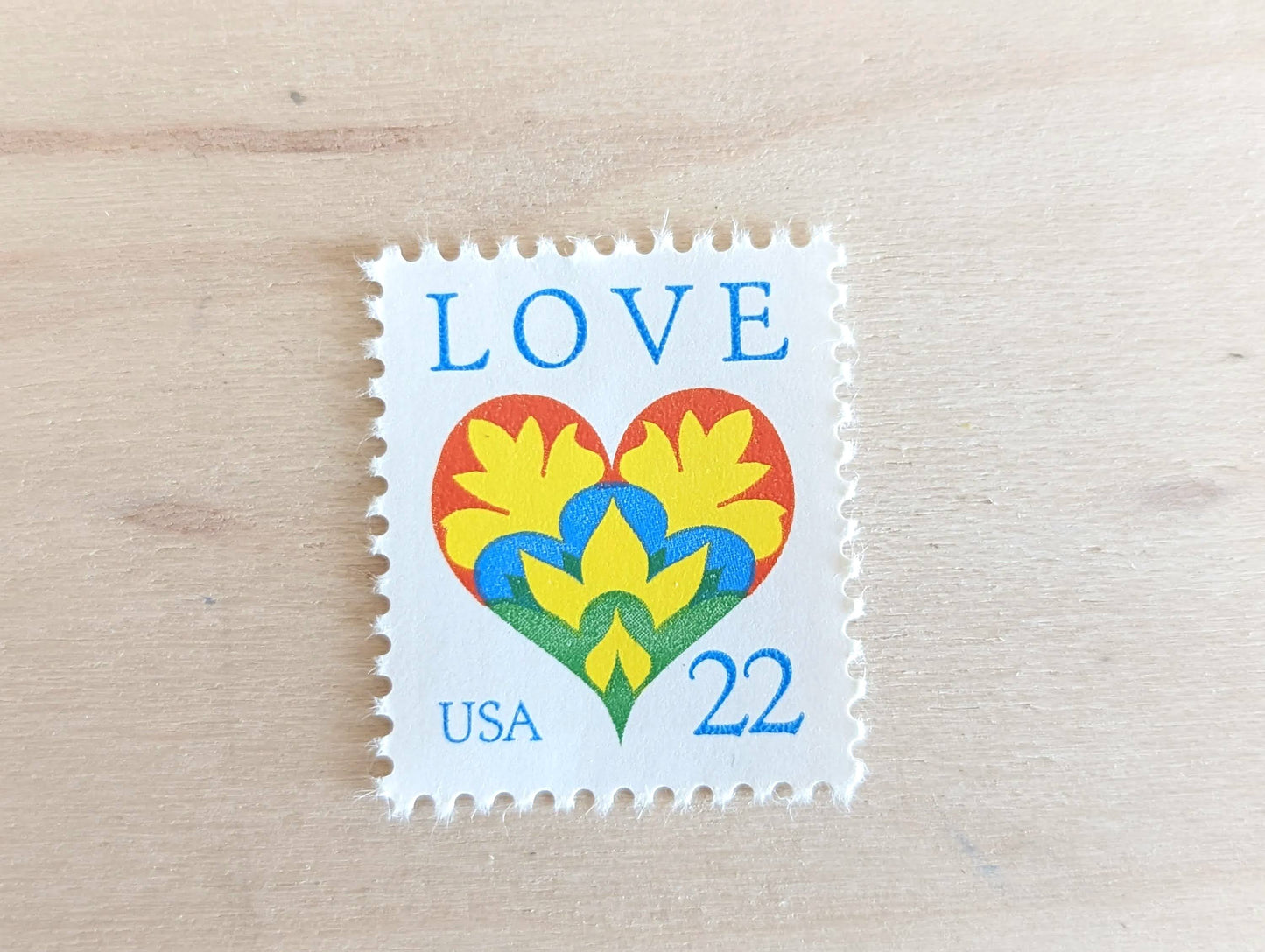 Set of 10 Love Heart Stamps, 22 cent stamps, 1987 Unused USPS Postage Stamps