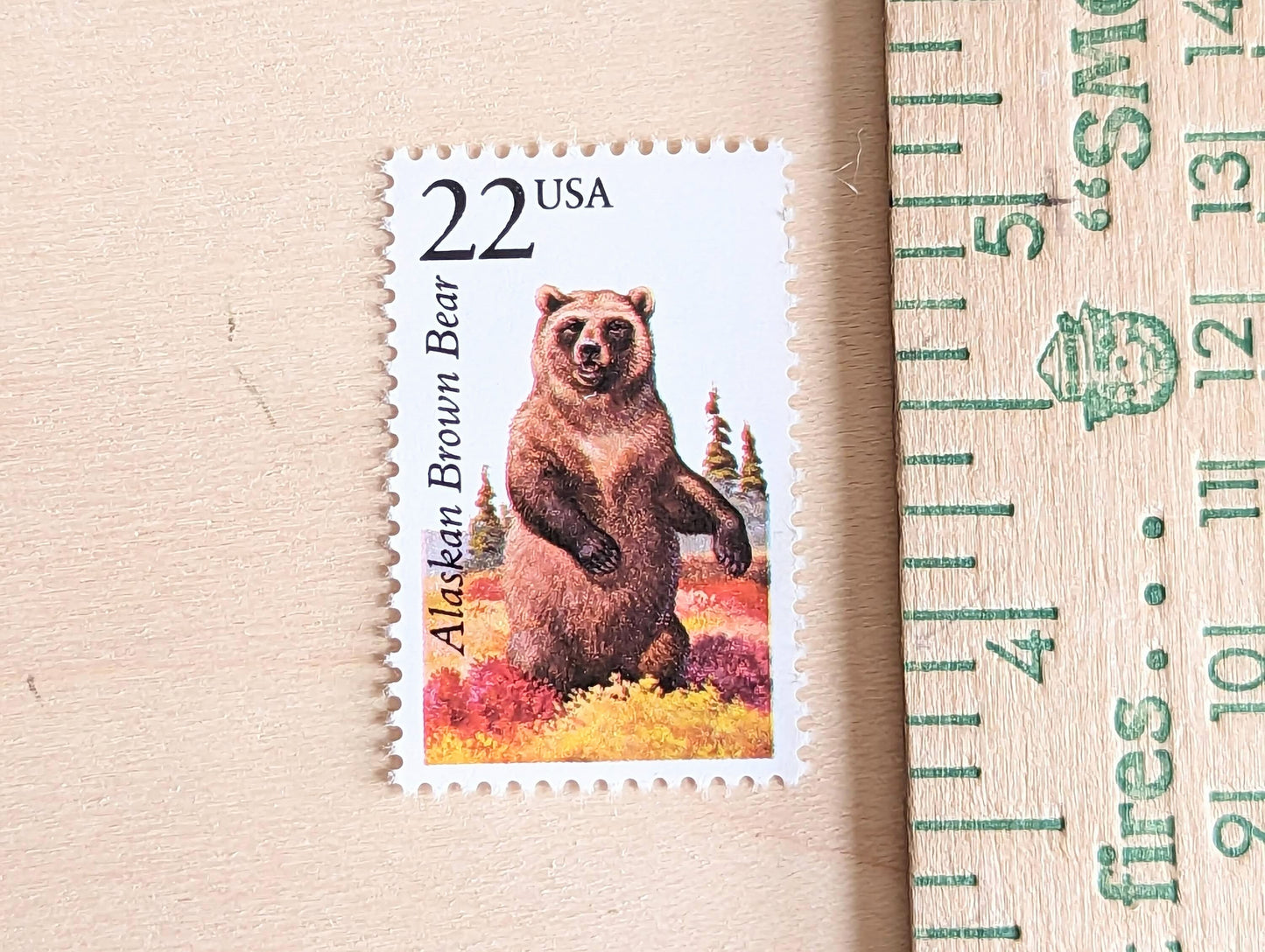 5 Alaskan Brown Bear, 22 Cent, 1987, Unused Postage Stamps